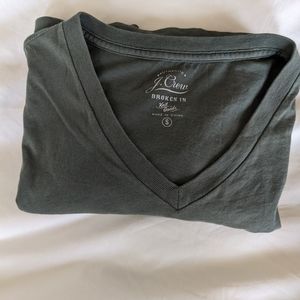 SM J Crew Olive V-Neck Tee